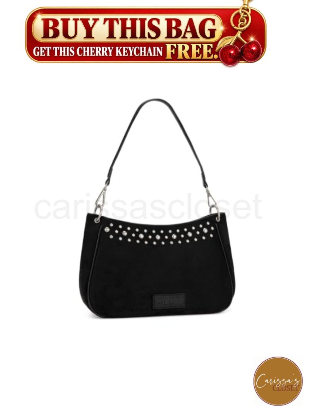 ✨ Montana West Faux Suede Studded Slouchy Hobo Shoulder Bag